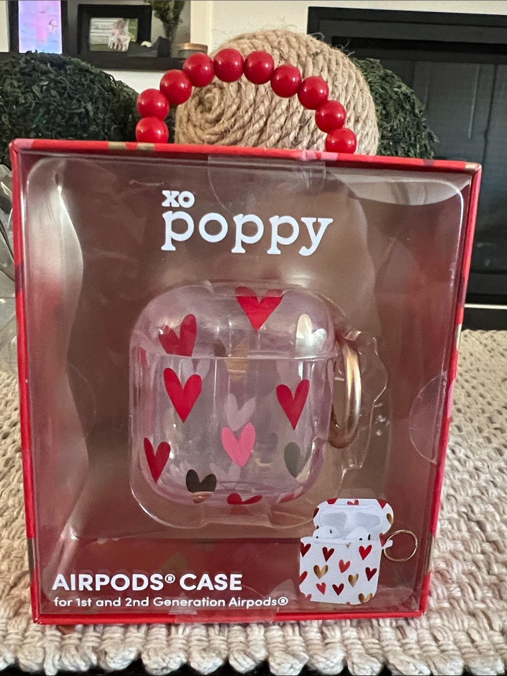 XO Poppy Red Heart AirPods Case - Women's Accessory